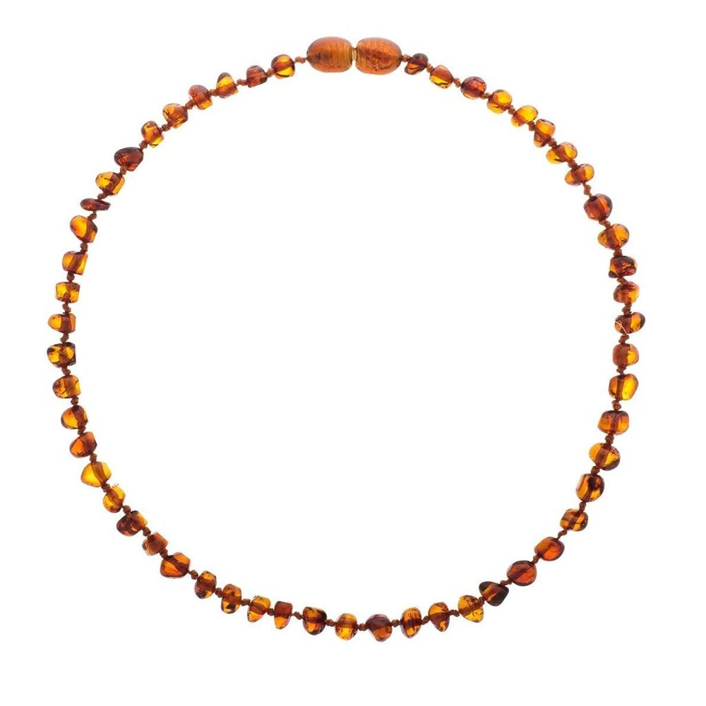 Baltic Amber Necklace - Authentic Cognac Baroque - Natural Comfort - 12.5 Inch - - Picture 8 of 8
